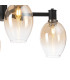 Worcester Swing Arm Telescopic Pendant 4 Light E14 Satin Nickel/Satin Black/Amber Fade Wine Glass Glass-7