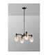 Worcester Swing Arm Telescopic Pendant 4 Light E14 Satin Nickel/Satin Black/Amber Fade Wine Glass Glass-9
