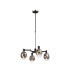 Worcester Swing Arm Telescopic Pendant 4 Light E14 Satin Nickel/Satin Black/Smoke Fade Wine Glass Glass-1