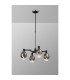 Worcester Swing Arm Telescopic Pendant 4 Light E14 Satin Nickel/Satin Black/Smoke Fade Wine Glass Glass-3