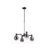 Worcester Swing Arm Telescopic Pendant 4 Light E14 Satin Nickel/Satin Black/Smoke Fade Wine Glass Glass-4