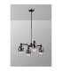 Worcester Swing Arm Telescopic Pendant 4 Light E14 Satin Nickel/Satin Black/Smoke Fade Wine Glass Glass-9