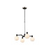 Worcester Swing Arm Telescopic Pendant 4 Light E14 Satin Nickel/Satin Black/White Round Speckled Glass-1