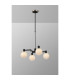 Worcester Swing Arm Telescopic Pendant 4 Light E14 Satin Nickel/Satin Black/White Round Speckled Glass-3