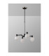 Worcester Swing Arm Telescopic Pendant 4 Light E14 Satin Nickel/Satin Black/White Round Speckled Glass-9