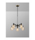Worcester Swing Arm Telescopic Pendant 5 Light E14 Brass/Satin Black/Amber Striped Cylinder Glass-3