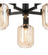 Worcester Swing Arm Telescopic Pendant 5 Light E14 Brass/Satin Black/Amber Striped Cylinder Glass-6