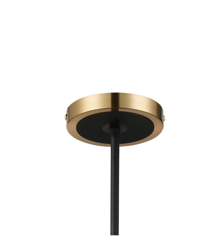 Worcester Swing Arm Telescopic Pendant 5 Light E14 Brass/Satin Black/Amber Striped Cylinder Glass-9