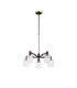 Worcester Swing Arm Telescopic Pendant 5 Light E14 Brass/Satin Black/Clear Striped Cylinder Glass-1