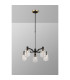 Worcester Swing Arm Telescopic Pendant 5 Light E14 Brass/Satin Black/Clear Striped Cylinder Glass-3