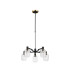 Worcester Swing Arm Telescopic Pendant 5 Light E14 Brass/Satin Black/Clear Striped Cylinder Glass-5
