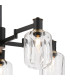 Worcester Swing Arm Telescopic Pendant 5 Light E14 Brass/Satin Black/Clear Striped Cylinder Glass-6