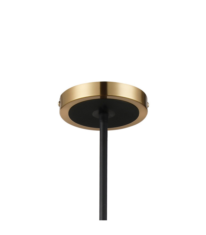 Worcester Swing Arm Telescopic Pendant 5 Light E14 Brass/Satin Black/Clear Striped Cylinder Glass-9
