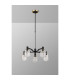 Worcester Swing Arm Telescopic Pendant 5 Light E14 Brass/Satin Black/Clear Striped Cylinder Glass-10