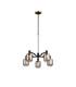 Worcester Swing Arm Telescopic Pendant 5 Light E14 Brass/Satin Black/Smoke Striped Cylinder Glass-1