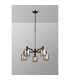 Worcester Swing Arm Telescopic Pendant 5 Light E14 Brass/Satin Black/Smoke Striped Cylinder Glass-3