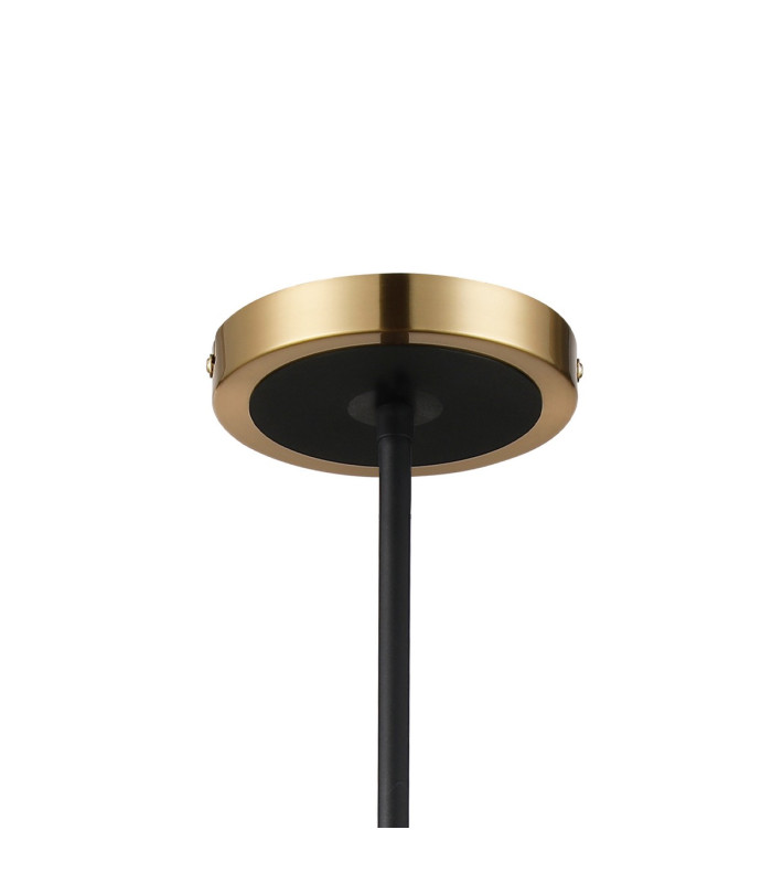 Worcester Swing Arm Telescopic Pendant 5 Light E14 Brass/Satin Black/Smoke Striped Cylinder Glass-9
