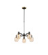 Worcester Swing Arm Telescopic Pendant 5 Light E14 Brass/Satin Black/Amber Twisted Cylinder Glass-1