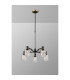 Worcester Swing Arm Telescopic Pendant 5 Light E14 Brass/Satin Black/Clear Twisted Cylinder Glass-3