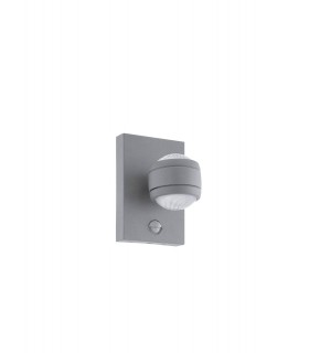 LED Outdoor Up Down Wall Light with PIR Motion Sensor Silver IP44 - 1