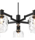 Worcester Swing Arm Telescopic Pendant 5 Light E14 Brass/Satin Black/Clear Twisted Cylinder Glass-7