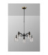 Worcester Swing Arm Telescopic Pendant 5 Light E14 Brass/Satin Black/Clear Twisted Cylinder Glass-10