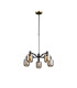 Worcester Swing Arm Telescopic Pendant 5 Light E14 Brass/Satin Black/Smoke Twisted Cylinder Glass-1