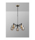 Worcester Swing Arm Telescopic Pendant 5 Light E14 Brass/Satin Black/Smoke Twisted Cylinder Glass-3