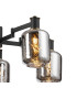 Worcester Swing Arm Telescopic Pendant 5 Light E14 Brass/Satin Black/Smoke Twisted Cylinder Glass-6