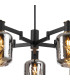 Worcester Swing Arm Telescopic Pendant 5 Light E14 Brass/Satin Black/Smoke Twisted Cylinder Glass-7