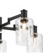 Worcester Swing Arm Telescopic Pendant 5 Light E14 Brass/Satin Black/Clear Uniform Dimple Cylinder Glass-6