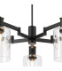 Worcester Swing Arm Telescopic Pendant 5 Light E14 Brass/Satin Black/Clear Uniform Dimple Cylinder Glass-7
