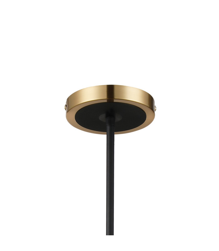 Worcester Swing Arm Telescopic Pendant 5 Light E14 Brass/Satin Black/Clear Uniform Dimple Cylinder Glass-9