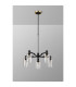 Worcester Swing Arm Telescopic Pendant 5 Light E14 Brass/Satin Black/Clear Uniform Dimple Cylinder Glass-10