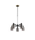 Worcester Swing Arm Telescopic Pendant 5 Light E14 Brass/Satin Black/Smoke Uniform Dimple Cylinder Glass-5