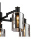 Worcester Swing Arm Telescopic Pendant 5 Light E14 Brass/Satin Black/Smoke Uniform Dimple Cylinder Glass-6