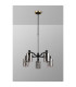Worcester Swing Arm Telescopic Pendant 5 Light E14 Brass/Satin Black/Smoke Uniform Dimple Cylinder Glass-10