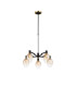 Worcester Swing Arm Telescopic Pendant 5 Light E14 Brass/Satin Black/Amber Fade Wine Glass Glass-1