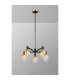Worcester Swing Arm Telescopic Pendant 5 Light E14 Brass/Satin Black/Amber Fade Wine Glass Glass-3