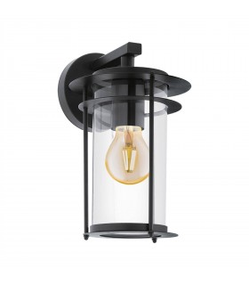 1 Light Outdoor Wall Lantern Black IP44, E27 - 1