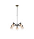 Worcester Swing Arm Telescopic Pendant 5 Light E14 Brass/Satin Black/Amber Fade Wine Glass Glass-5