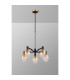 Worcester Swing Arm Telescopic Pendant 5 Light E14 Brass/Satin Black/Amber Fade Wine Glass Glass-10