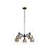 Worcester Swing Arm Telescopic Pendant 5 Light E14 Brass/Satin Black/Smoke Fade Wine Glass Glass-1