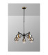 Worcester Swing Arm Telescopic Pendant 5 Light E14 Brass/Satin Black/Smoke Fade Wine Glass Glass-3