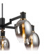 Worcester Swing Arm Telescopic Pendant 5 Light E14 Brass/Satin Black/Smoke Fade Wine Glass Glass-6