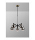 Worcester Swing Arm Telescopic Pendant 5 Light E14 Brass/Satin Black/Smoke Fade Wine Glass Glass-10