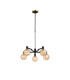Worcester Swing Arm Telescopic Pendant 5 Light E14 Brass/Satin Black/Amber Plated Round Segment Glass-1