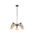 Worcester Swing Arm Telescopic Pendant 5 Light E14 Brass/Satin Black/Amber Plated Round Segment Glass-4