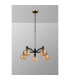 Worcester Swing Arm Telescopic Pendant 5 Light E14 Brass/Satin Black/Amber Plated Round Segment Glass-9