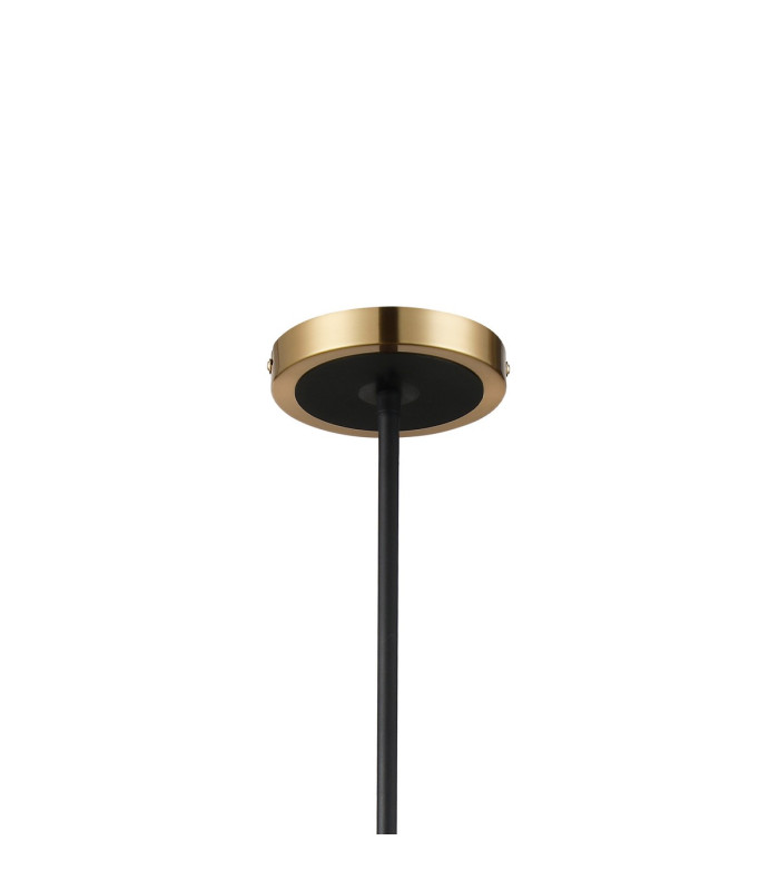 Worcester Swing Arm Telescopic Pendant 5 Light E14 Brass/Satin Black/Clear Round Textured Diamond Pattern Glass-5